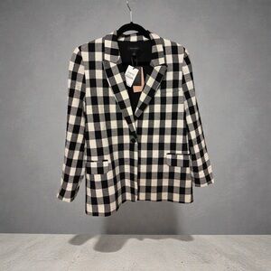 Halogen Black and White Plaid Blazer